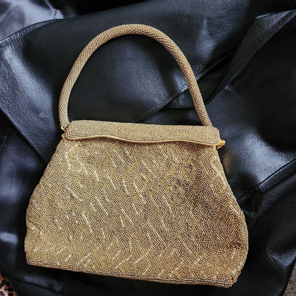 Vintage beaded gold bag